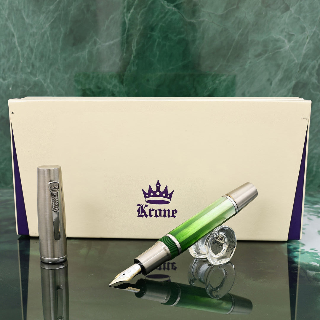 Krone Mother of Pearl Gradient Chartreuse Fountain Pen