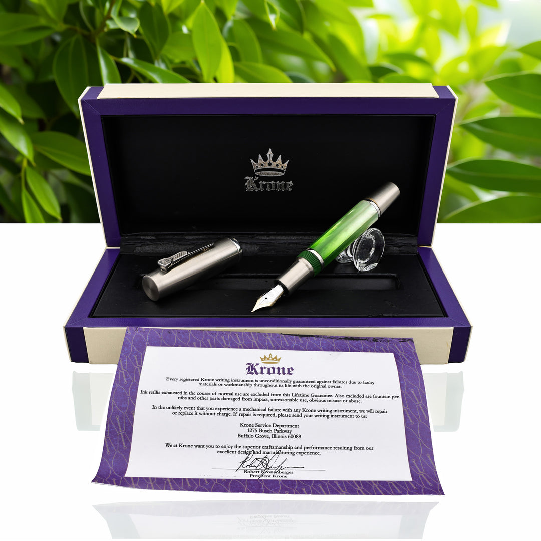 Krone Mother of Pearl Gradient Chartreuse Fountain Pen