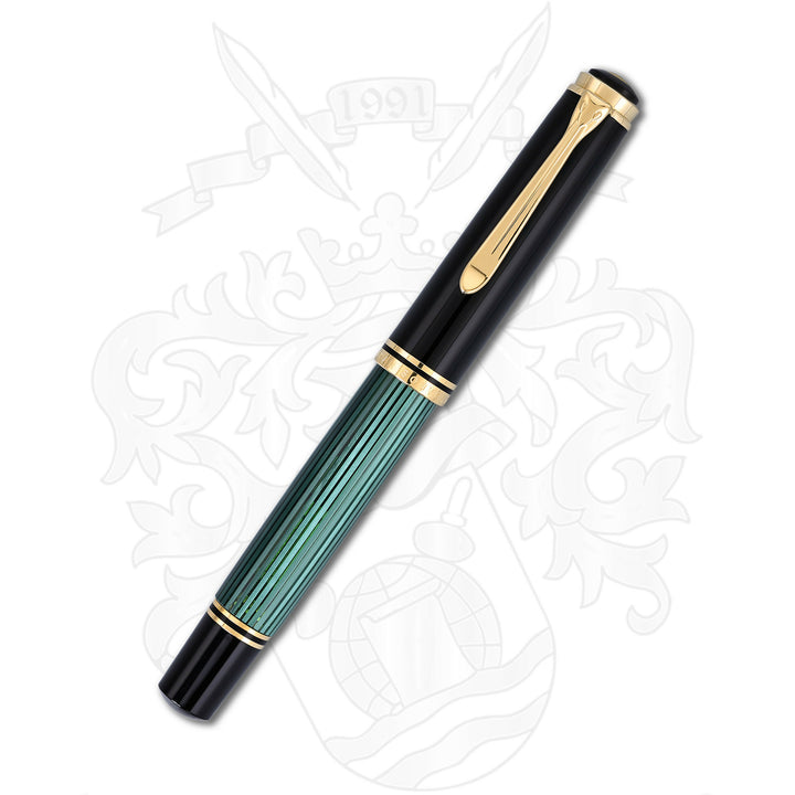 Pelikan Souverän M1000 Green Stripe (Translucent Barrel –two chicks logo)
