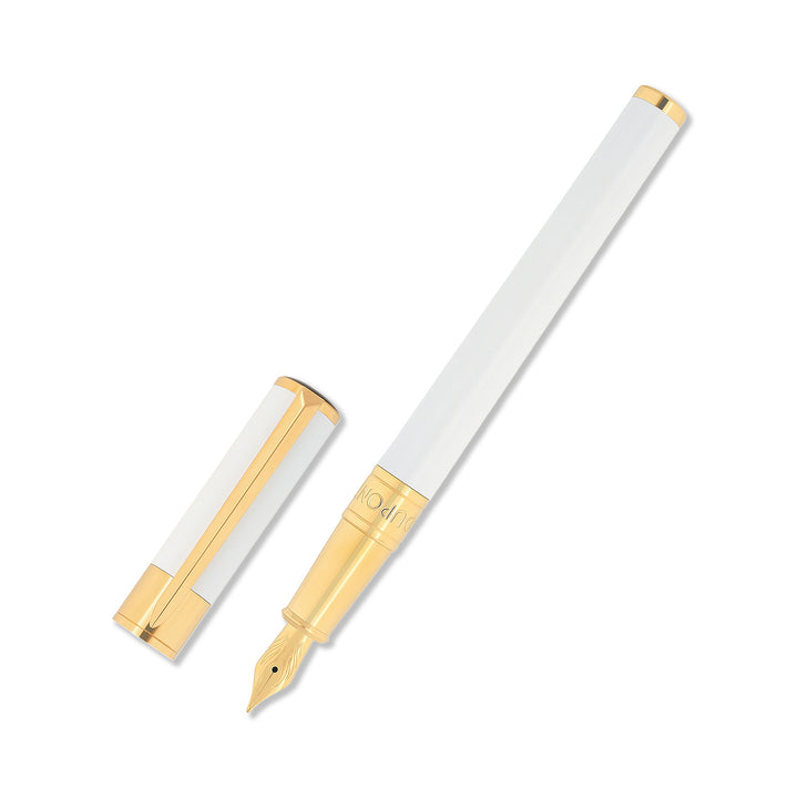 S.T. Dupont Initial Fountain Pen White And Gold
