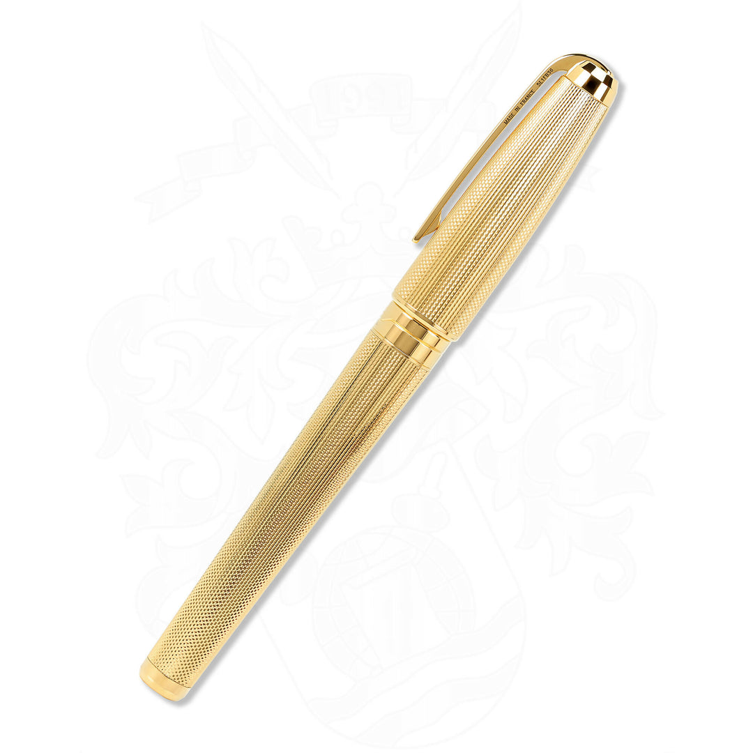 S.T. Dupont Olympio Gold with Barley Pattern Fountain Pen