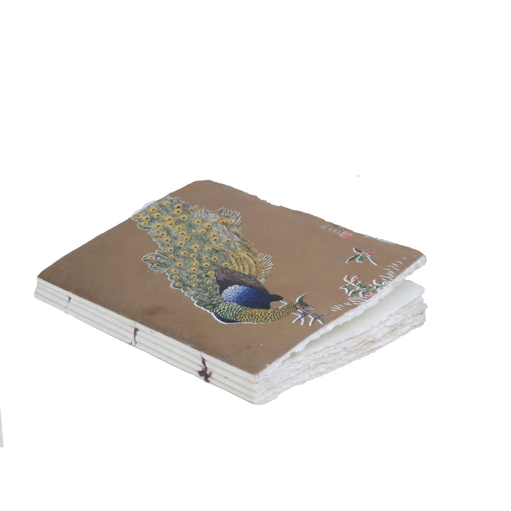 Epigram A5 Parchment Paper Notebook with Gold, Royal Bird, Peacock