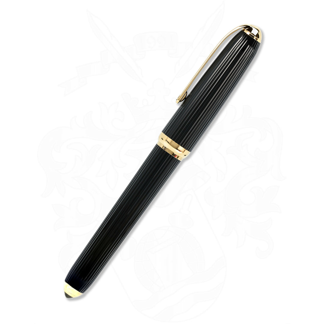 Louis Cartier - Black composite with vertical Godron Fountain Pen