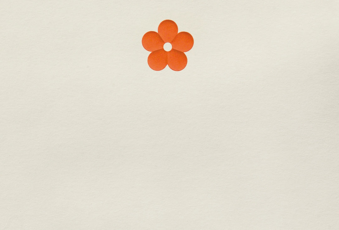 Original Crown Mill First Engraved Note Cards Pochette  - Orange Blossom