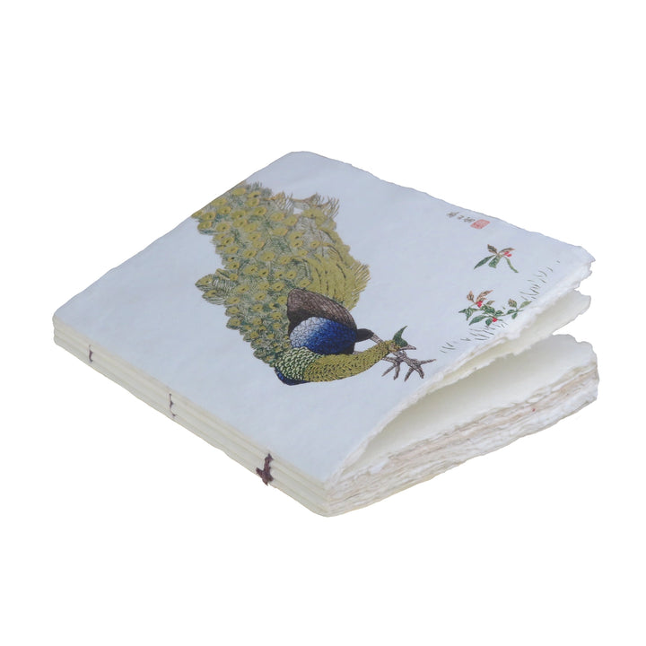 Epigram A5 Parchment Paper Notebook with Gold, Royal Bird, Peacock