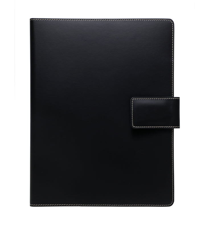 Italian Leather Portfolio with Snap Closure - A4