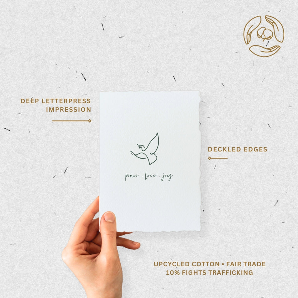 Paper Baristas Peace. Love. Joy. Holiday Greetings Christmas Card Box Set