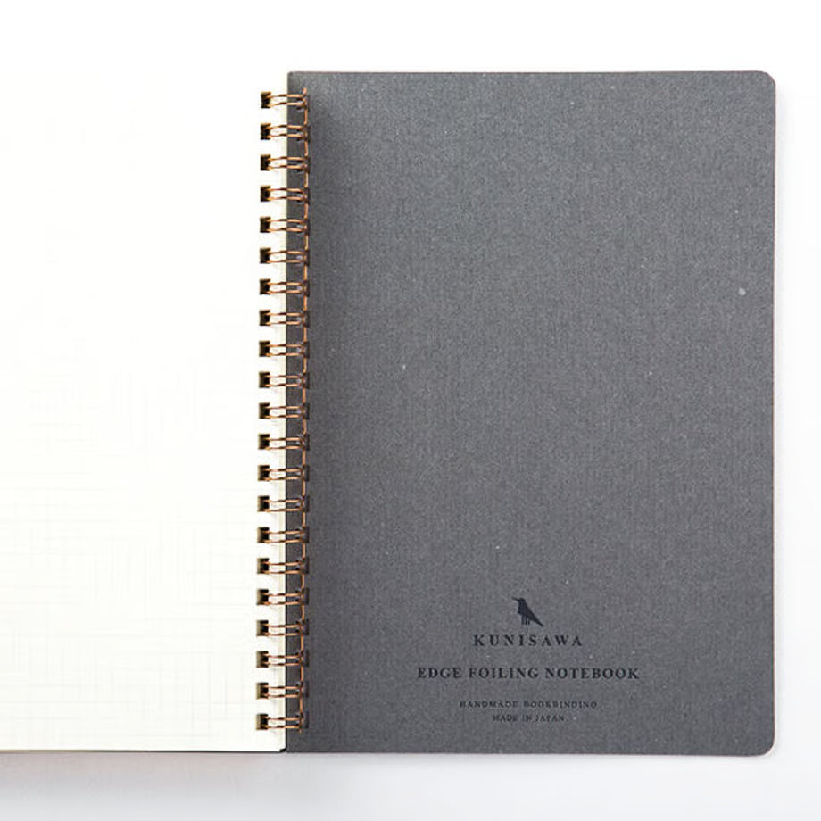 Premium Japanese Paper Ring Notebook- Charcoal A5 | KUNISAWA JAPAN