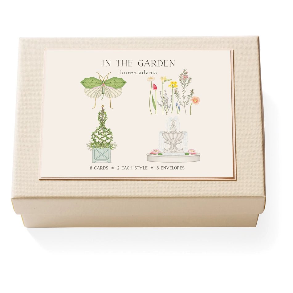 Karen Adams - In The Garden Notecard Box (5.5" x 4.25")