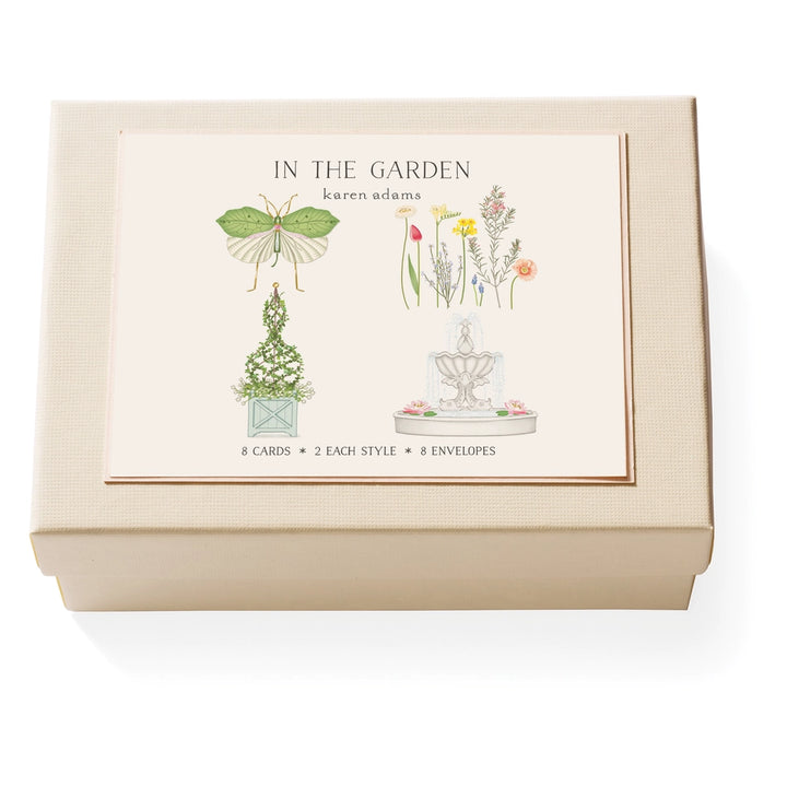 Karen Adams - In The Garden Notecard Box (5.5" x 4.25")