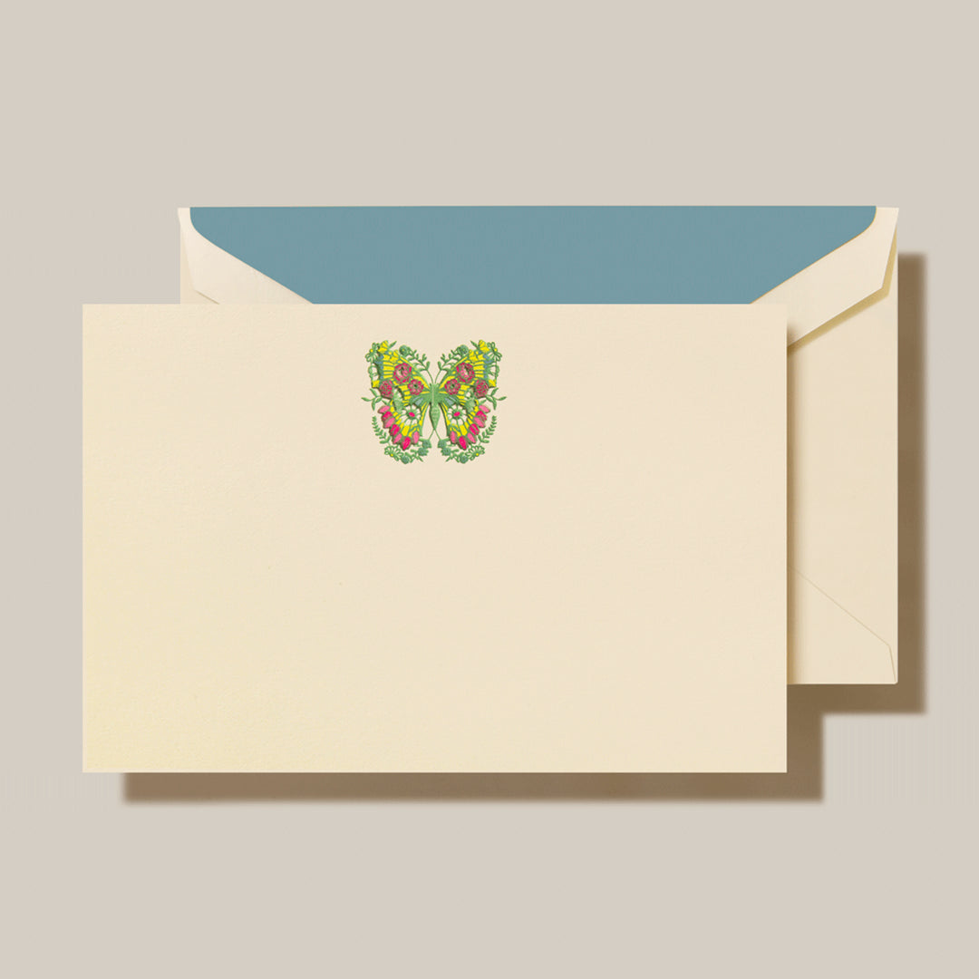 Crane Floral Butterfly Cards & Envelopes - 10pk