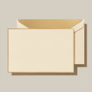 Crane Cards & Envelopes 10pk - Gold Bordered Ecru Card