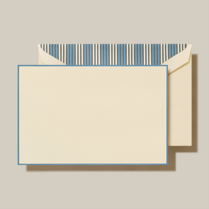 Crane French Blue Bordered Card