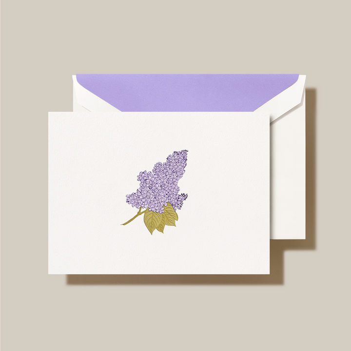 Crane Engraved Note Cards (10pk) - Lilac