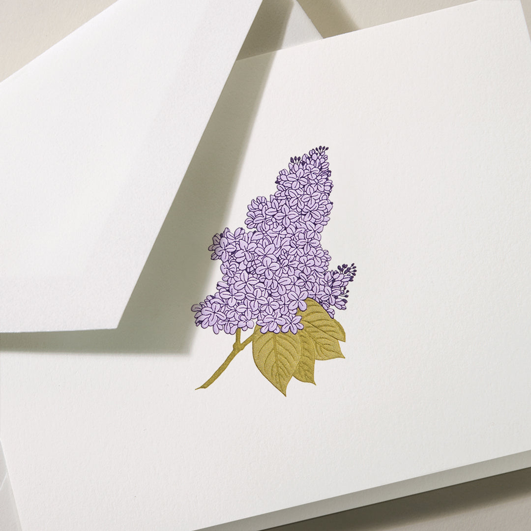 Crane Engraved Note Cards (10pk) - Lilac