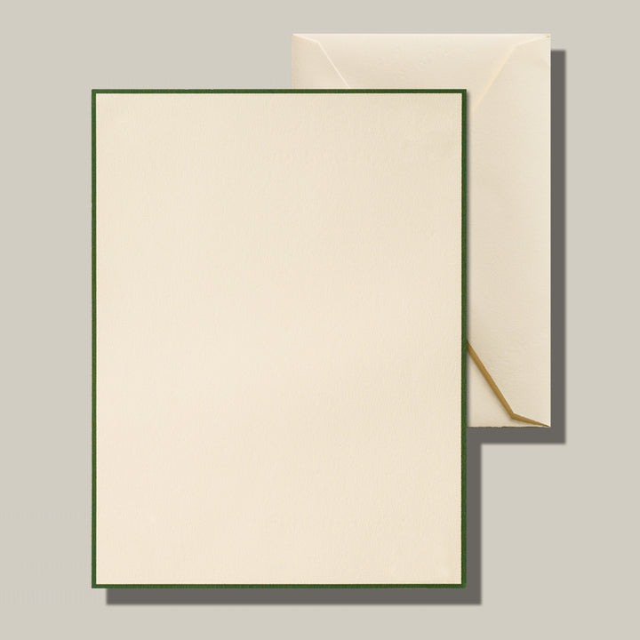 Crane Navy Hunter Green Bordered Ecru Half Sheet (20pk.)