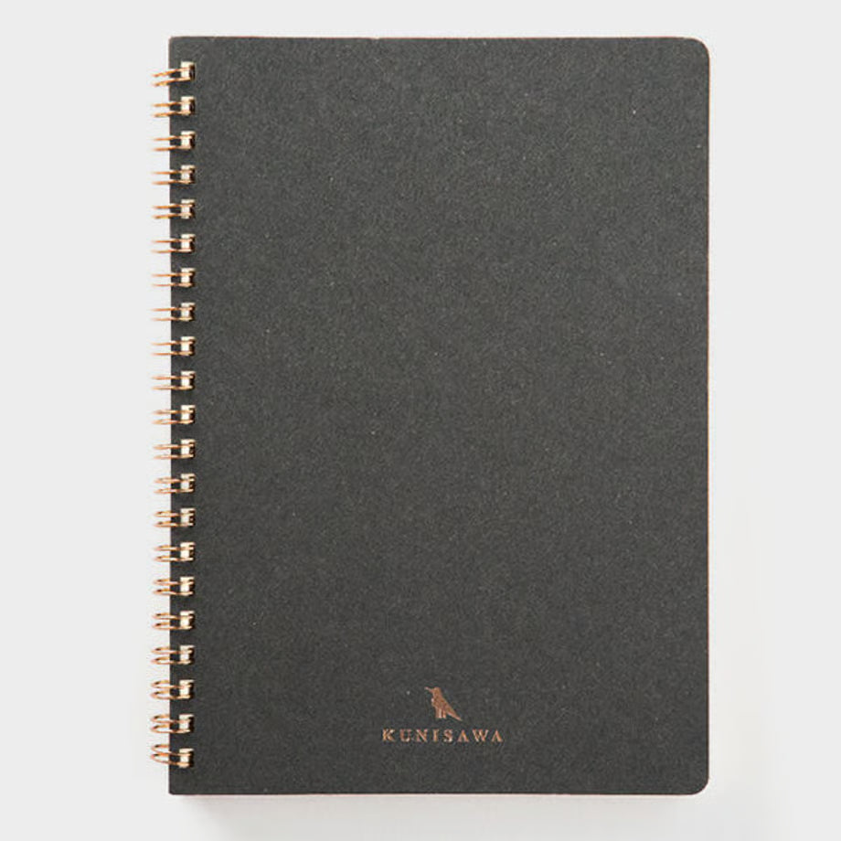 Premium Japanese Paper Ring Notebook- Charcoal A5 | KUNISAWA JAPAN