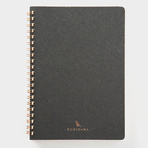 Premium Japanese Paper Ring Notebook- Charcoal A5 | KUNISAWA JAPAN