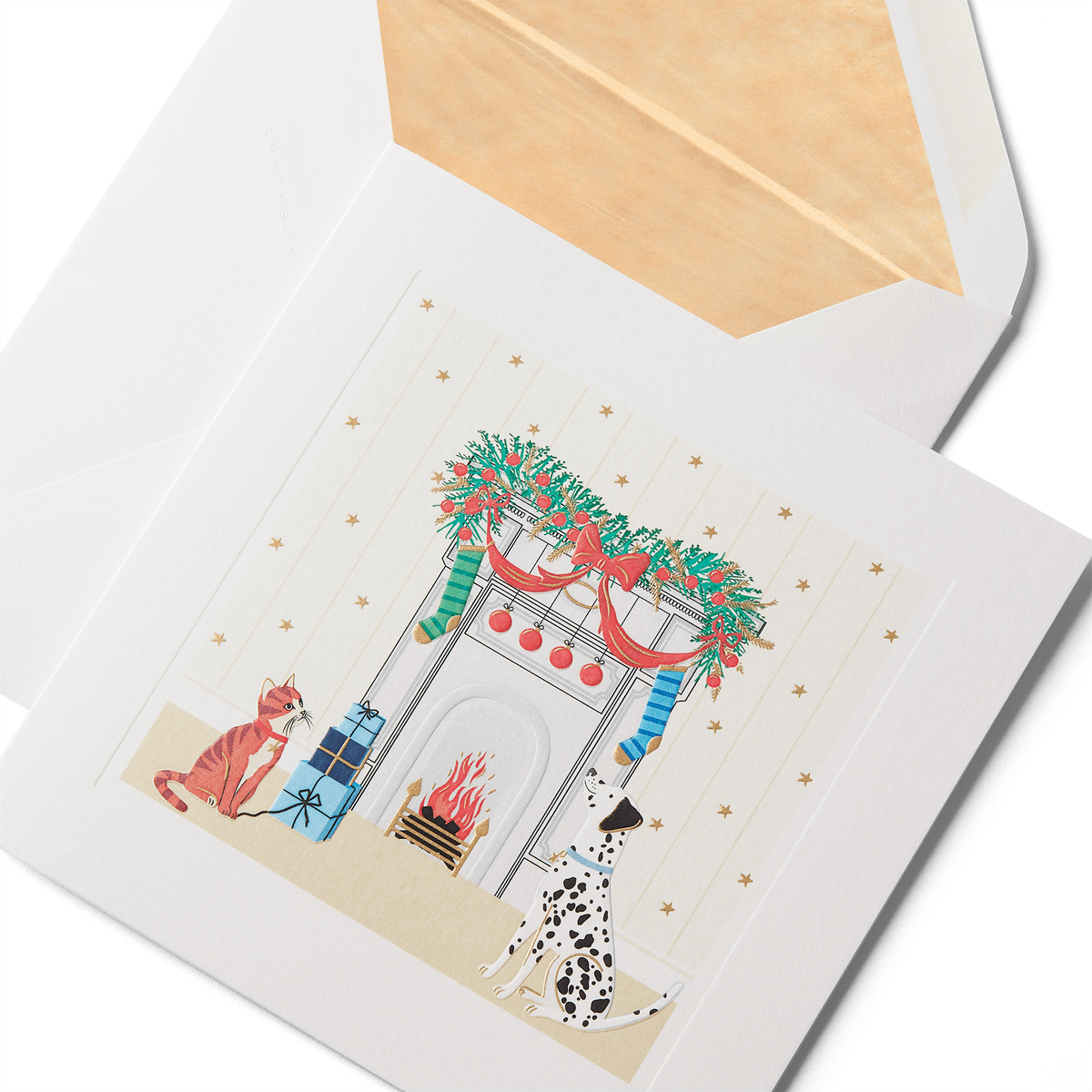 Smythson Fire Place Christmas Card Set detail