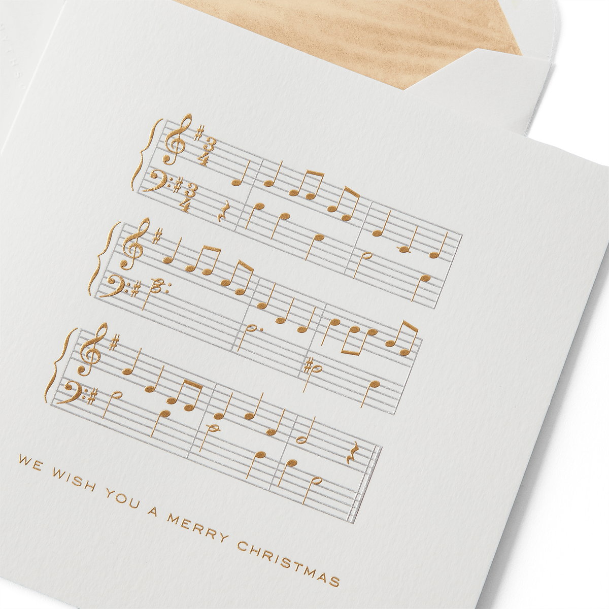 Smythson We Wish You Musical Notes Christmas Card Set detail