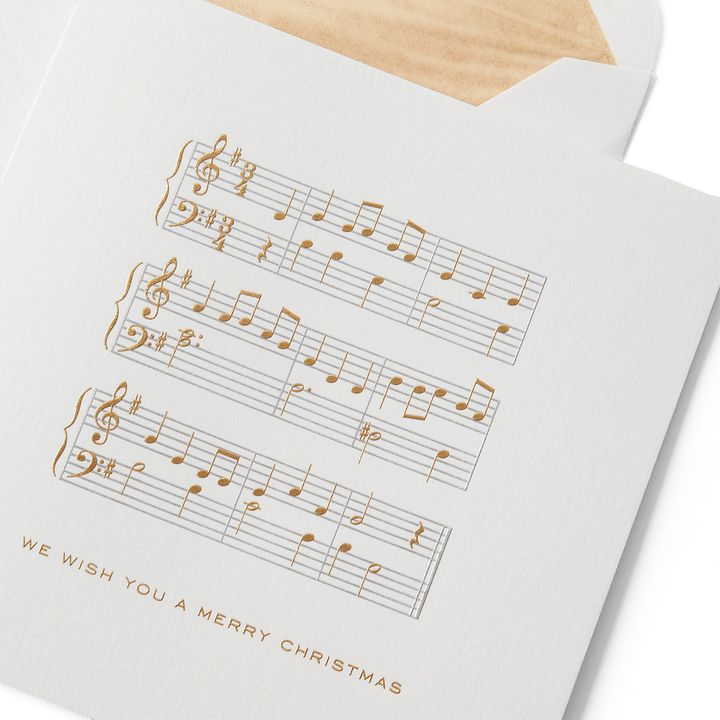 Smythson We Wish You Musical Notes Christmas Card Set detail