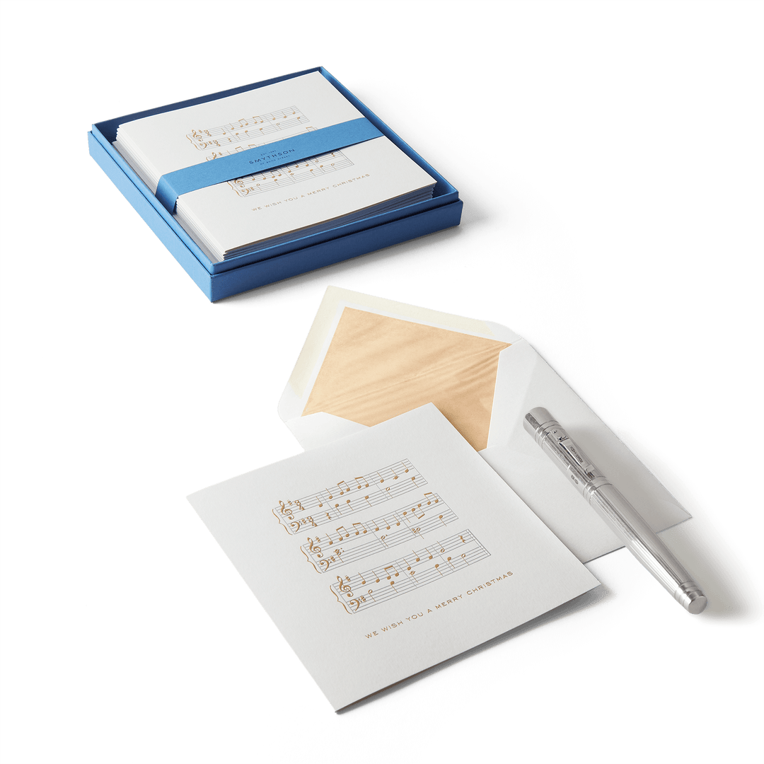 Smythson We Wish You Musical Notes Christmas Card Set envelope