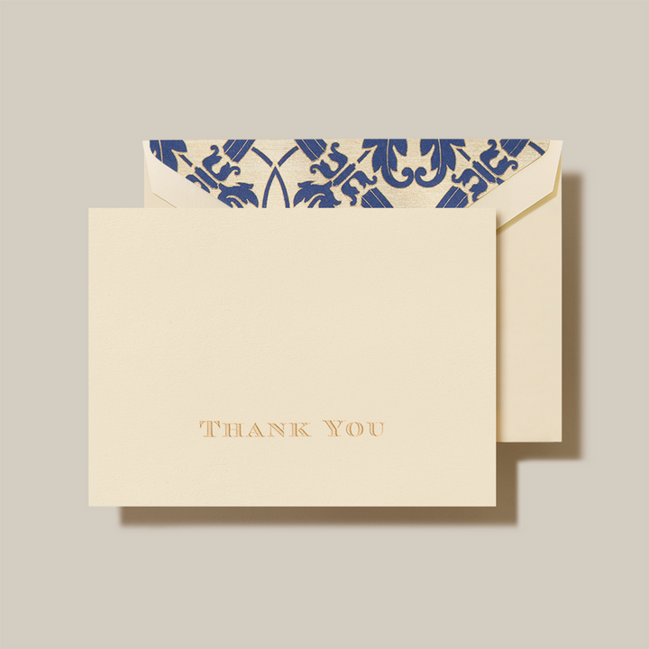 Crane Regency Thank You Note Card - 3 13/16 x 5 3/16