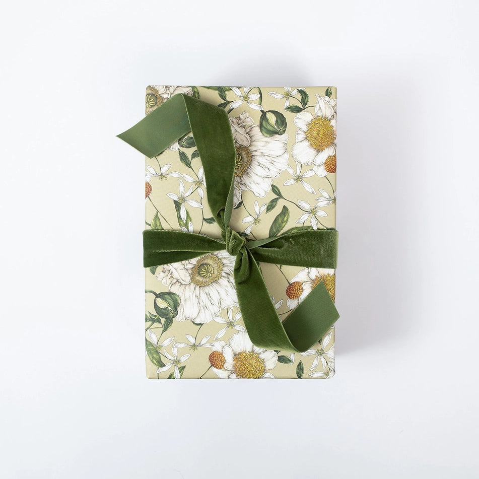 Catherine Lewis Spring Blossom - Green Gift Wrapping Paper (2 Sheets)