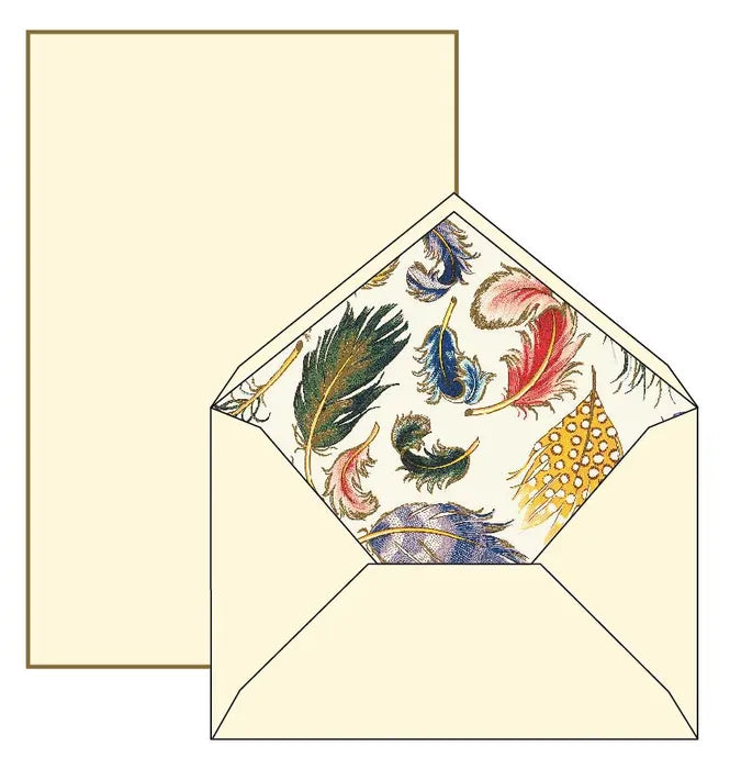 Feathers Writing Paper and Lined Envelopes 6.25" x 8.50" (10ct.) | Rossi 1931 Italian Stationery