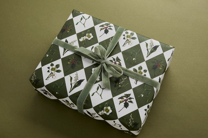 Catherine Lewis Carnivalesque - Green Harlequin Gift Wrapping Paper (2 Sheets)