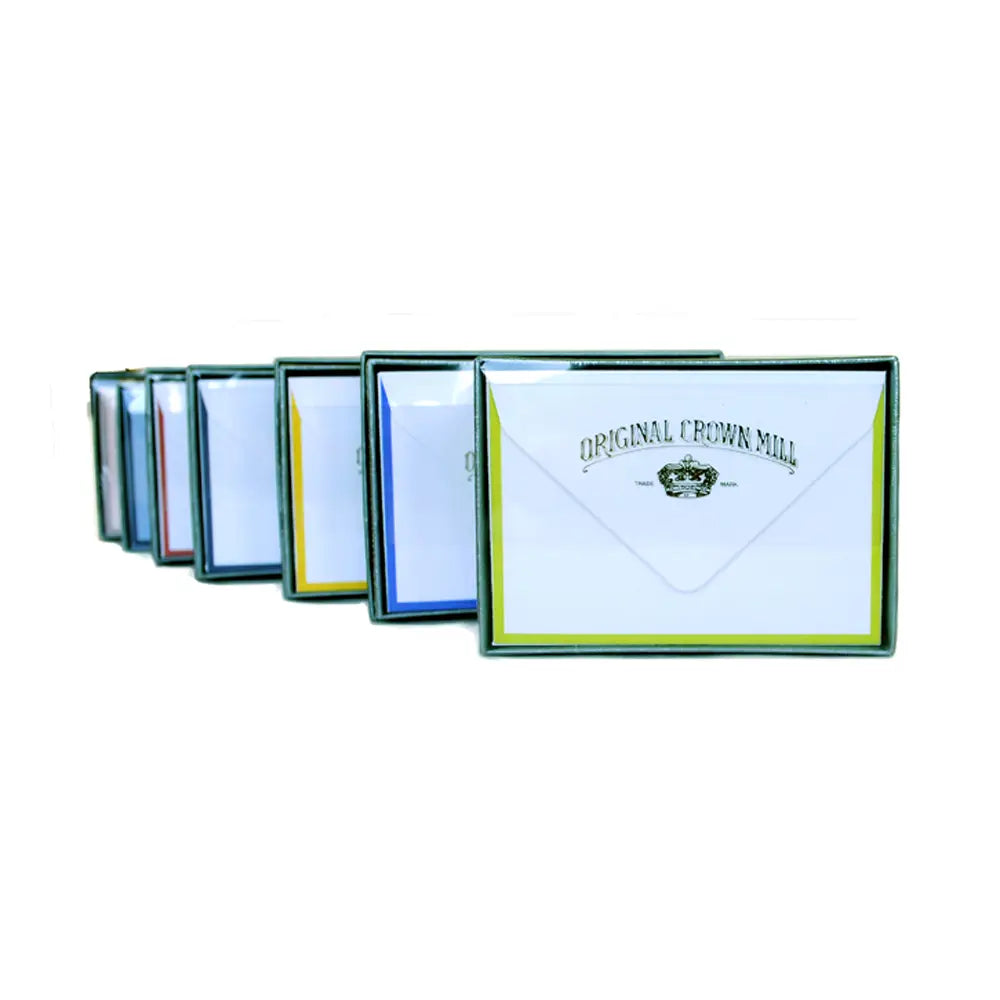 Bi-Color Small Note Cards Box (25ct) | Original Crown Mill