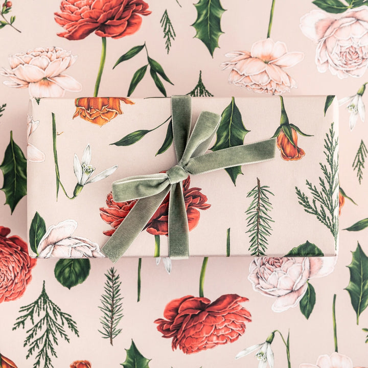Catherine Lewis Berry Roses - Pink Gift Wrapping Paper (2 Sheets)