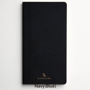 Premium Japanese Flexible Grid Leather Notebook- Navy | KUNISAWA JAPAN