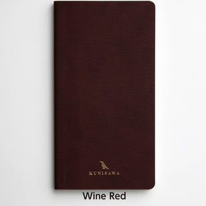 Premium Japanese Flexible Grid Leather Notebook- Wine Red | KUNISAWA JAPAN