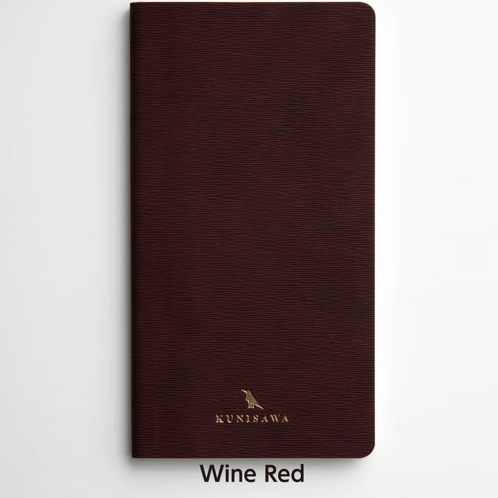 Premium Japanese Flexible Grid Leather Notebook- Wine Red | KUNISAWA JAPAN