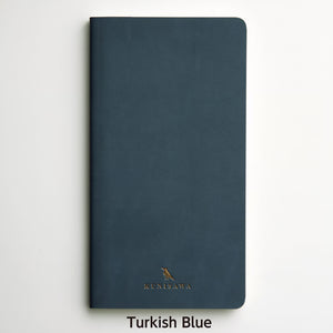 Premium Japanese Flexible Grid Leather Notebook- Turkish Blue | KUNISAWA JAPAN
