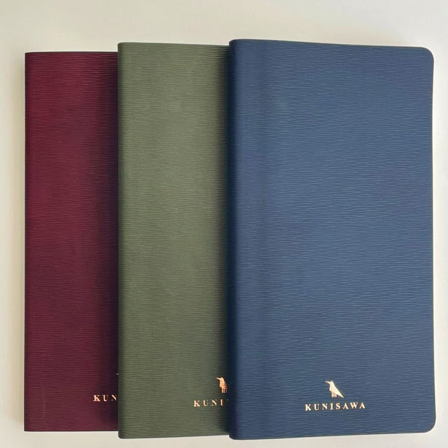 Premium Japanese Flexible Grid Leather Notebook- Turkish Blue | KUNISAWA JAPAN