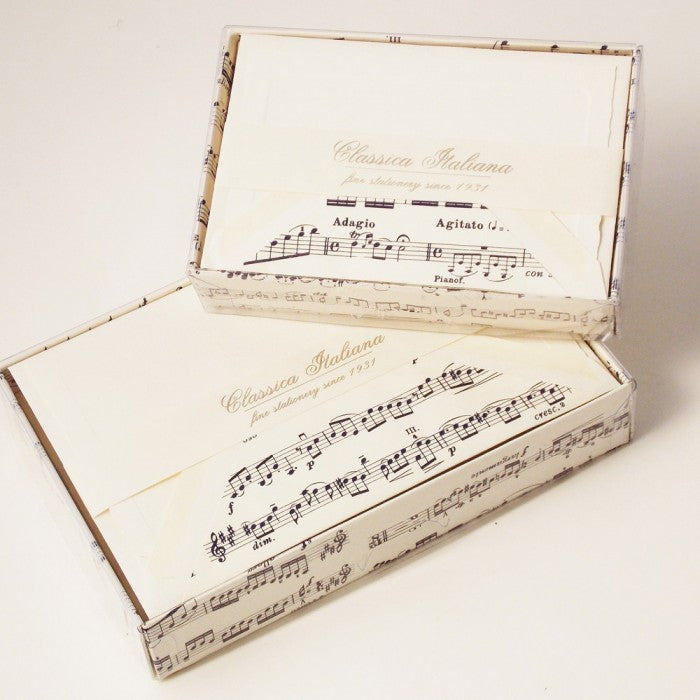 Musical Score Flat Notecards 3.33" x 5.12" (10ct.) | Rossi 1931 Italian Stationery