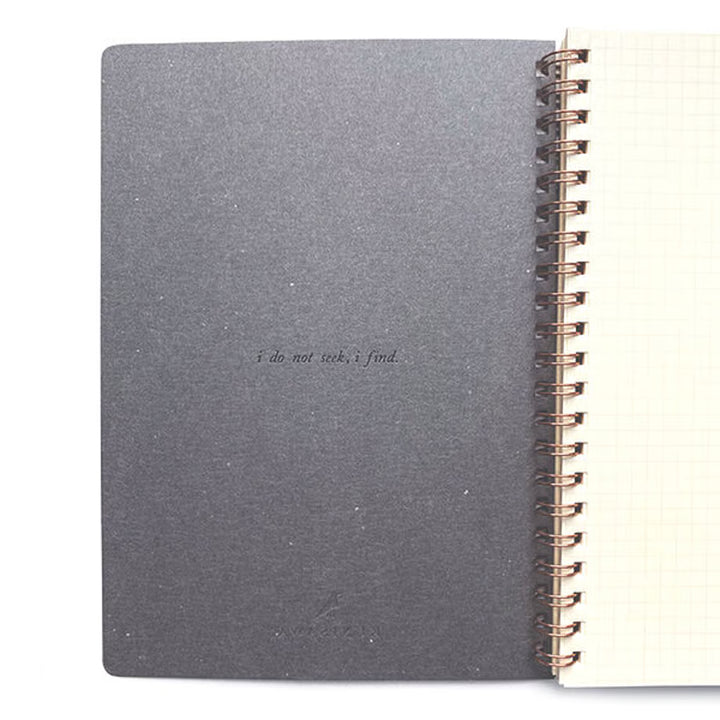 Premium Japanese Paper Ring Notebook- Charcoal A5 | KUNISAWA JAPAN