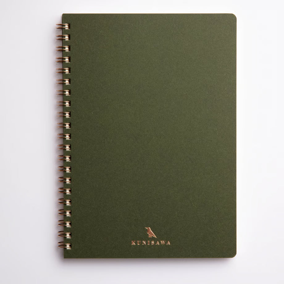 Premium Japanese Paper Ring Notebook- Green A5 | KUNISAWA JAPAN