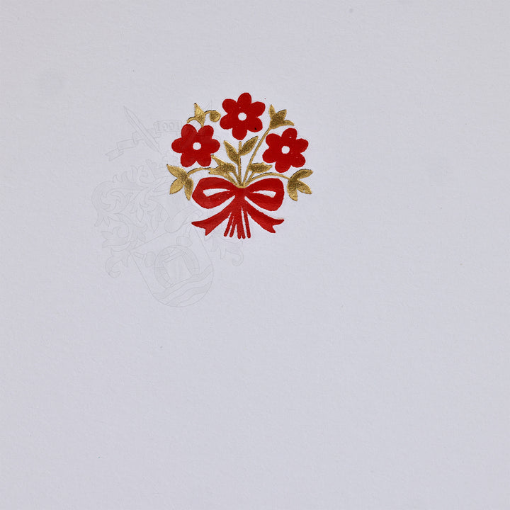 “Scarlet Blossom” Writing Set ( 10CT.) 6.25" x 8.50" I Rossi 1931 Italian Stationery