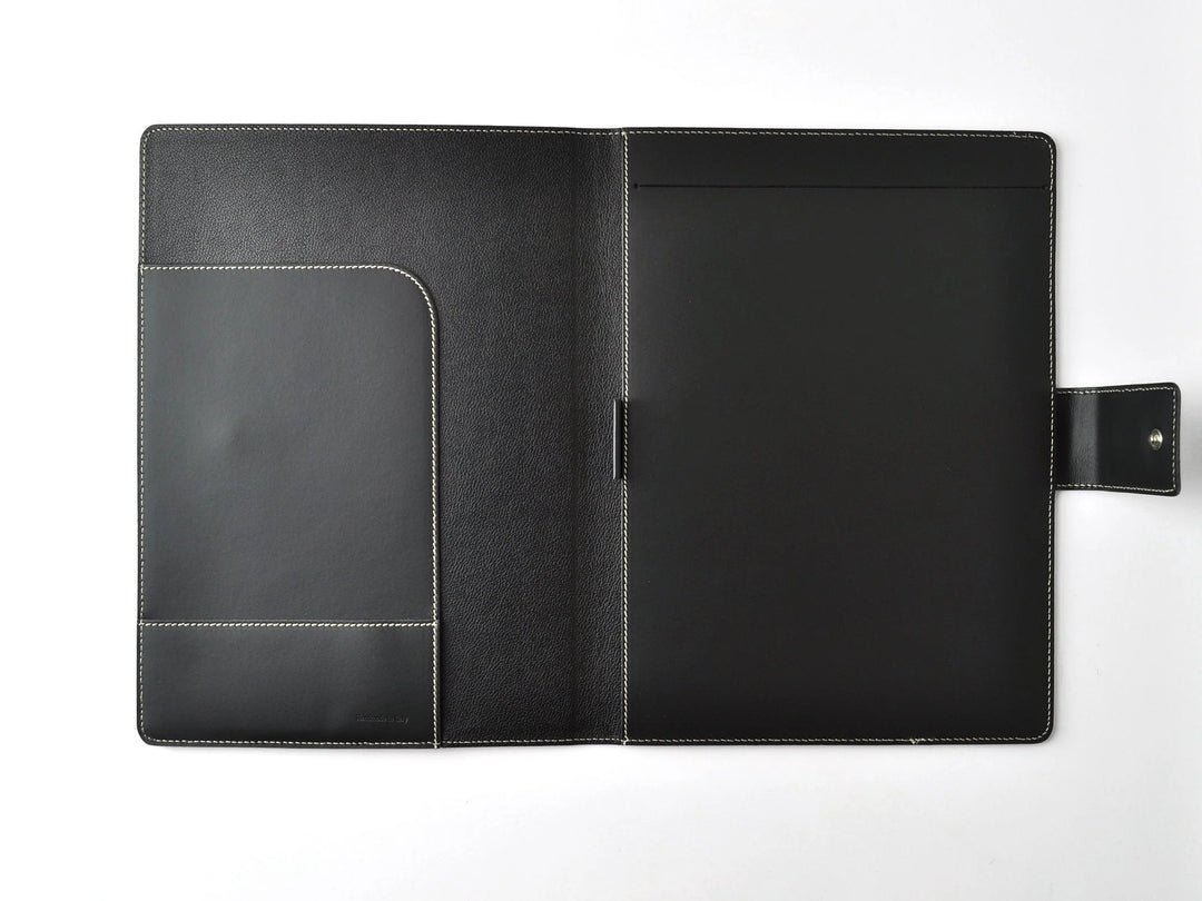 Italian Leather Portfolio with Snap Closure - A4