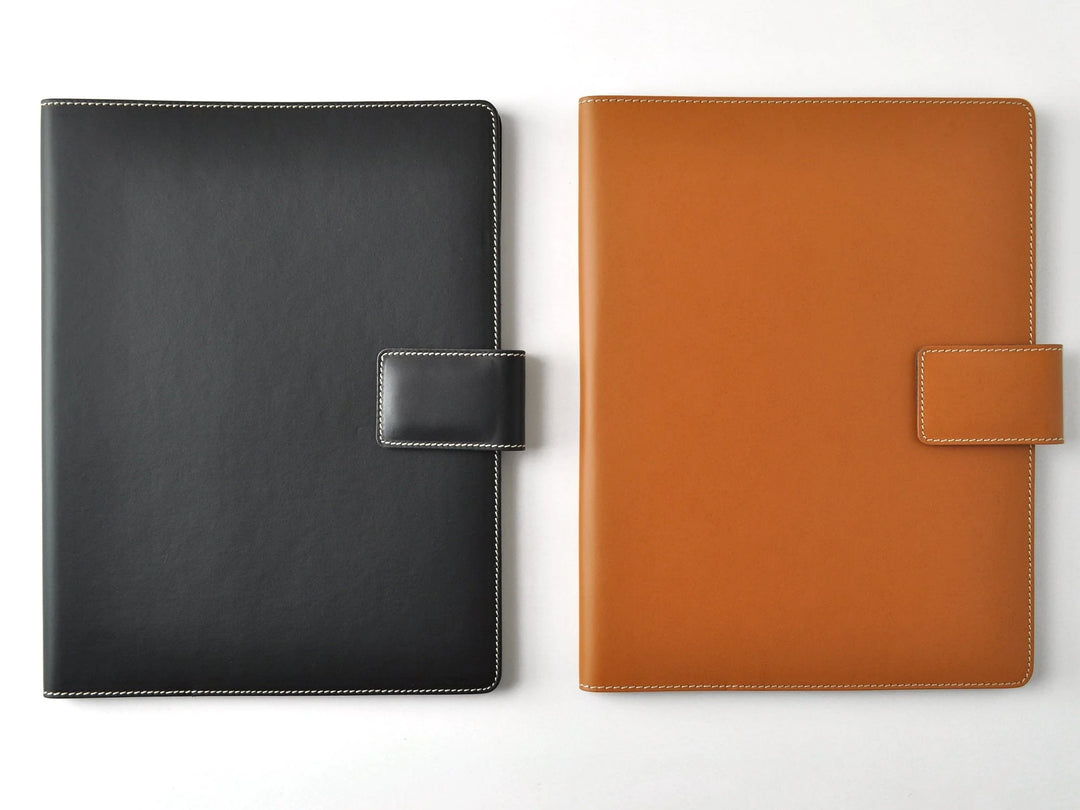 Italian Leather Portfolio with Snap Closure - A4