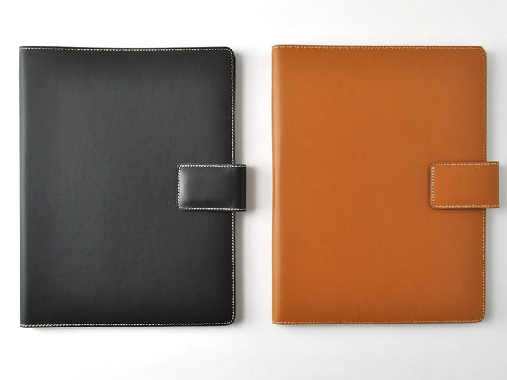 Italian Leather Portfolio with Snap Closure - A4