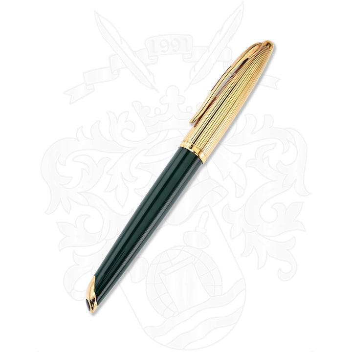 Waterman Carene Green Fountain Pen With Gold Cap