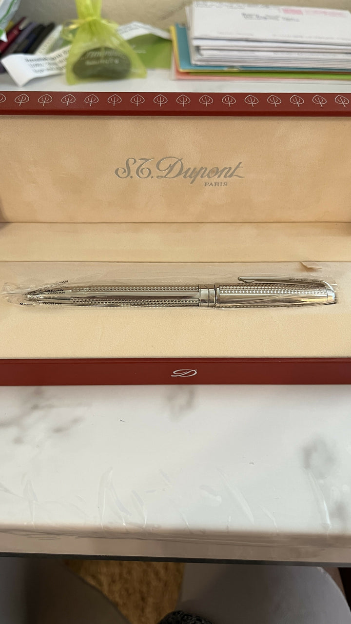 S.T. Dupont Olympio Silver Plated Ballpoint Pen