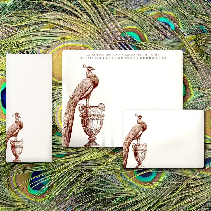 Alexa Pulitzer A6 Peacock Note Card with Plain Envelope (10ct.)