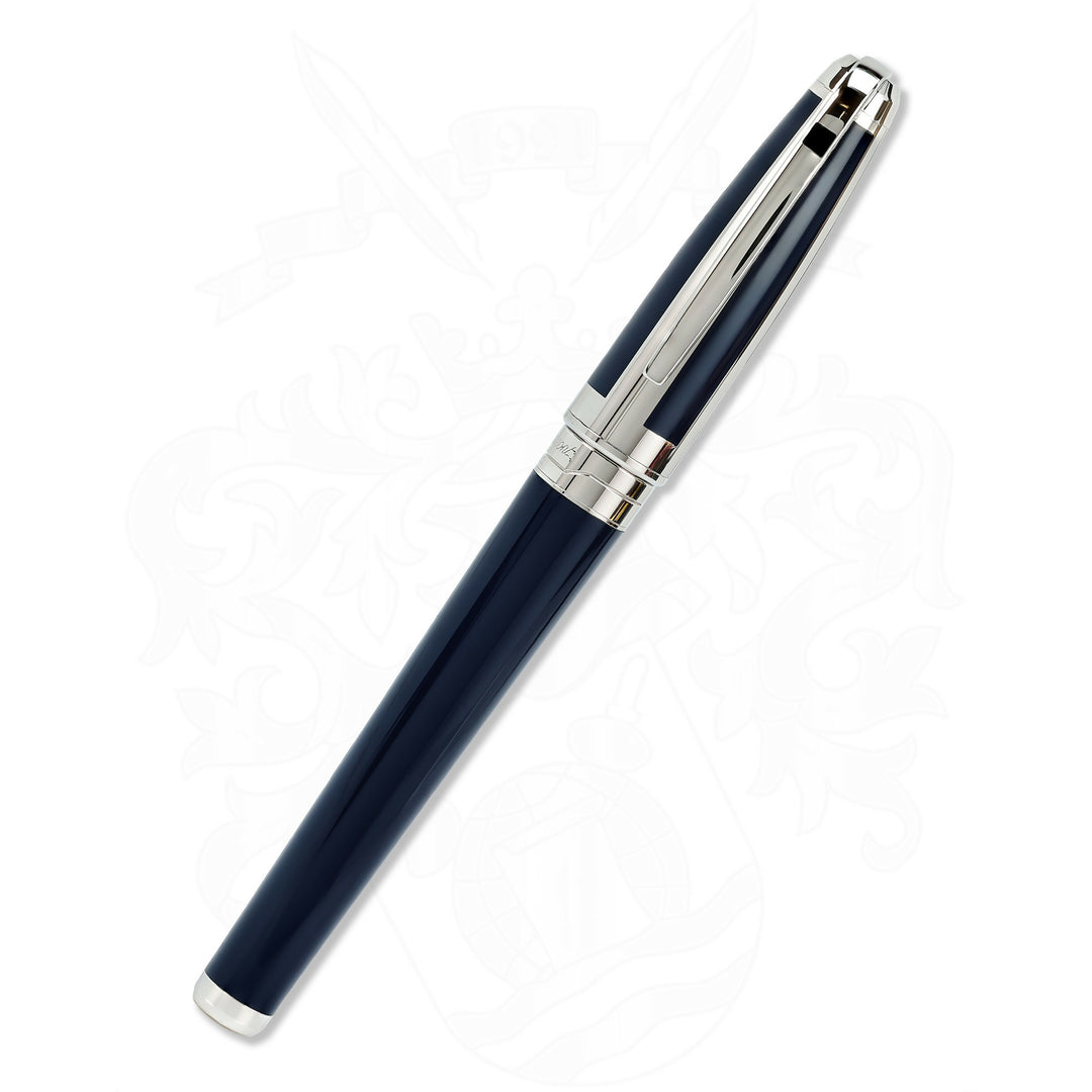 S.T. Dupont Olympio XL Silver Blue Fountain Pen