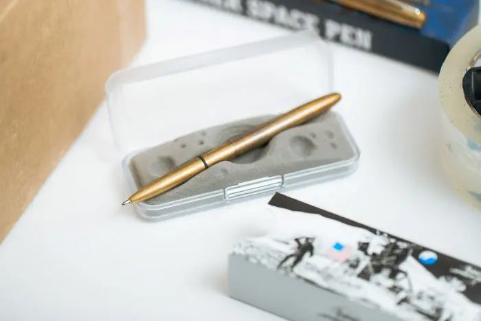 Fisher Space Pen Bullet Ballpoint Pen - Antimicrobial Polished Raw Brass