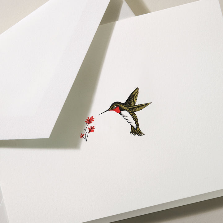 Crane 3 13/16" x 5 3/16" Cards & Envelopes 10pk - Hummingbird